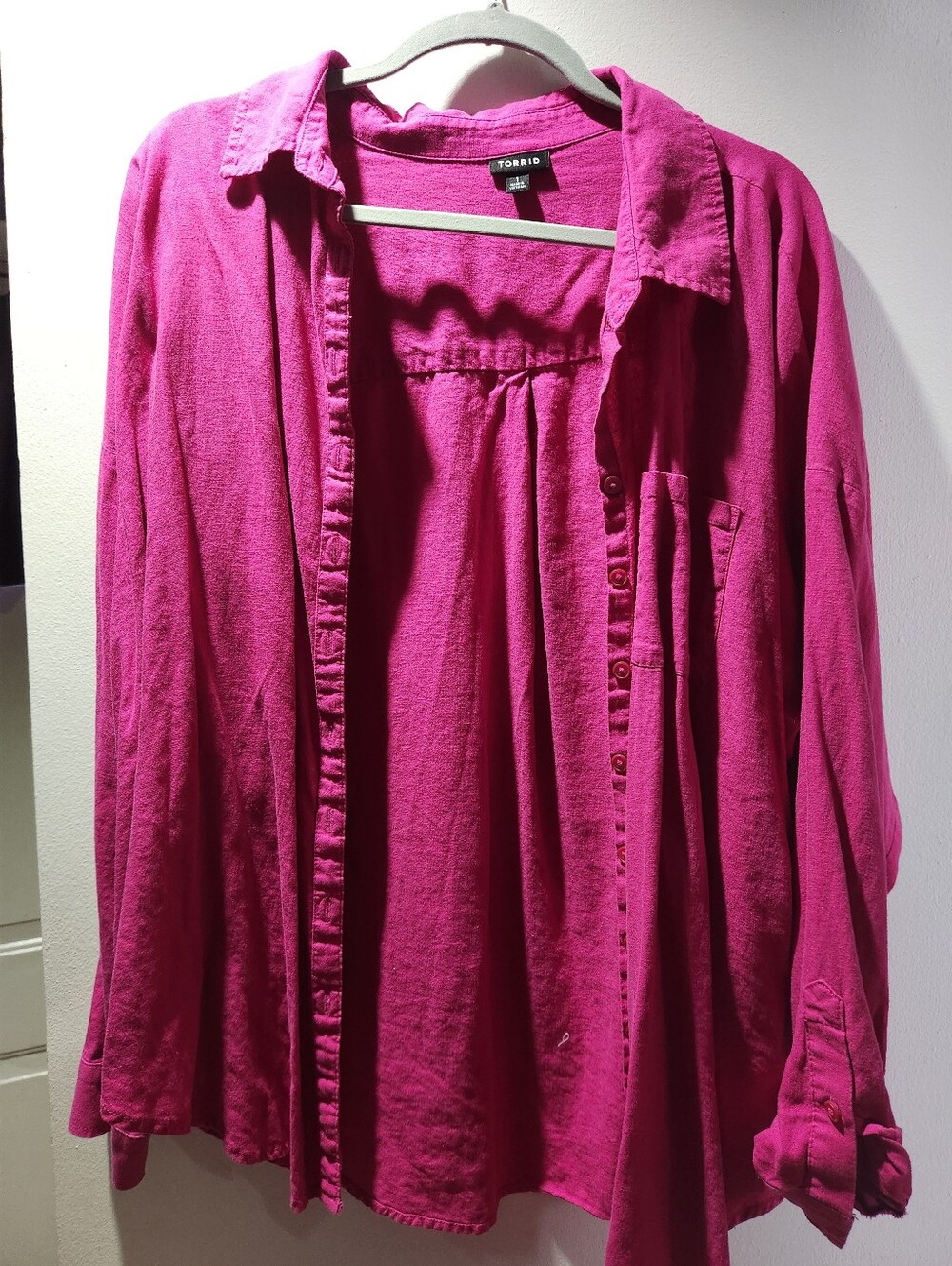 torrid Bright Fuchsia Button-Down Blouse